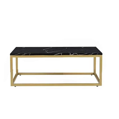 Hire Rectangular Gold Coffee Table Hire w/ Black Top