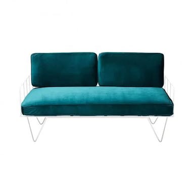 Hire Wire Sofa Lounge w/ Ivy Green Velvet Cushions