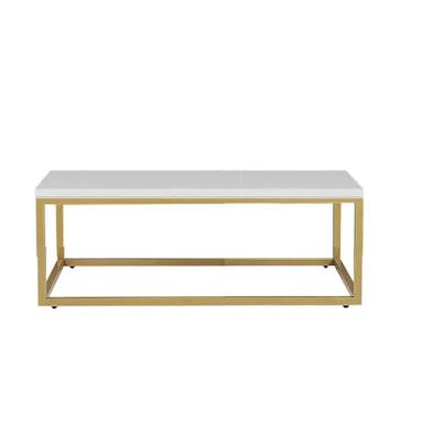 Hire Rectangular Gold Coffee Table Hire w/ White Top