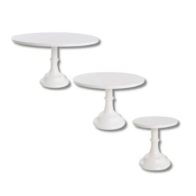 Hire White Metal Cake Stand Hire - Set of 3