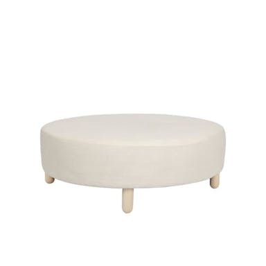 Hire ROUND LARGE OTTOMAN NATURAL LINEN