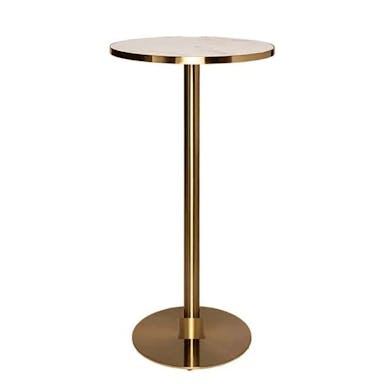 Hire Brass Cocktail Bar Table Hire w/ White Top