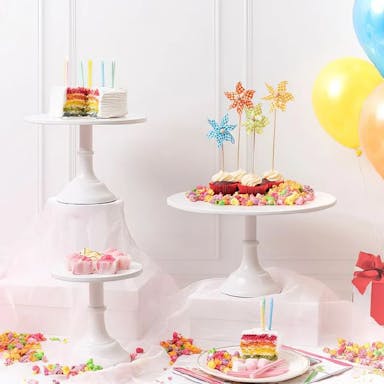 Hire White Metal Cake Stand Hire - Small