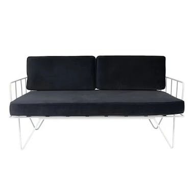 Hire Wire Sofa Lounge w/ Black Velvet Cushions