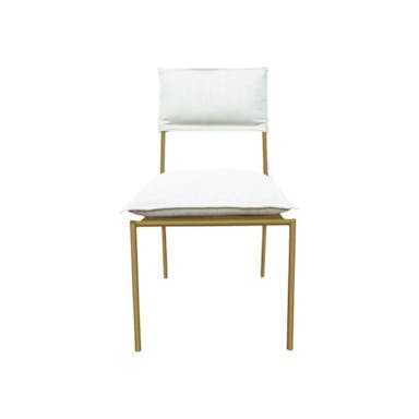 Hire BYRON CHAIR GOLD FRAME WHITE WEAVE FABRIC