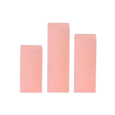 Hire Pink Square Plinths Hire - Set of 3