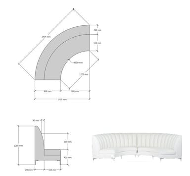Hire BANQUETTE SEATING WHITE CURVED