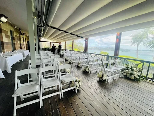 A wedding venue with a nice seating arrangement.